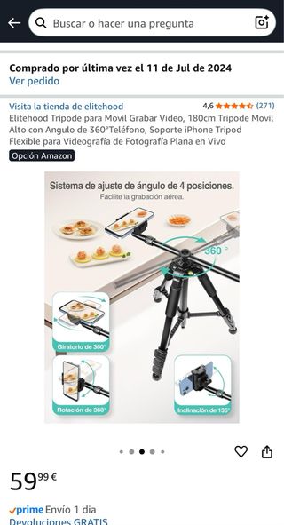 Trípode Elitehoor 360° con ángulo plano