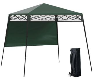 Gazebo pieghevole con parete laterale verde
