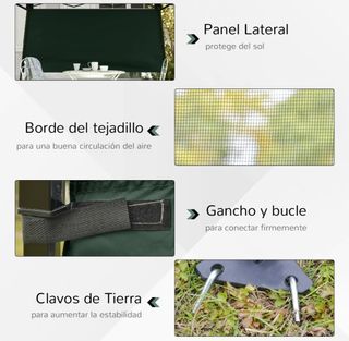 Gazebo pieghevole con parete laterale verde