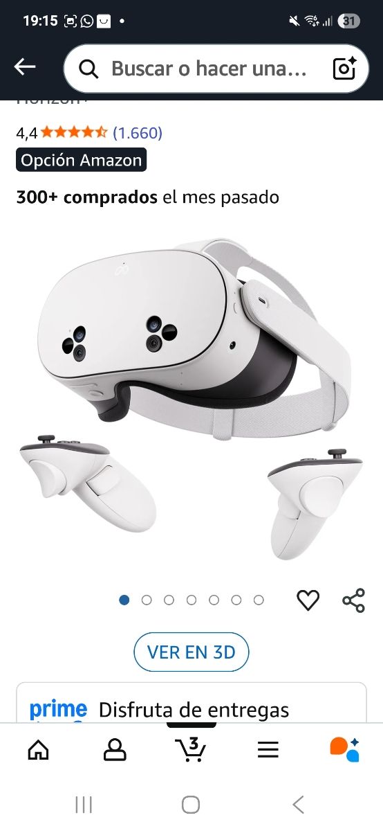 Meta Quest 3S Gafas VR 128 GB