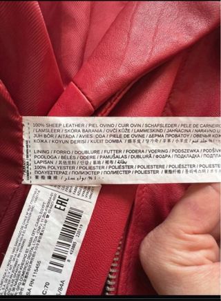 Chaqueta Biker Piel Roja