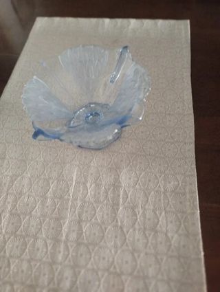 Centrotavola Art Decò Vetro azzurro Trasparente