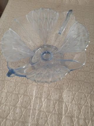 Centrotavola Art Decò Vetro azzurro Trasparente