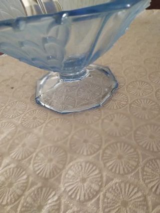 Centrotavola Art Decò Vetro azzurro Trasparente