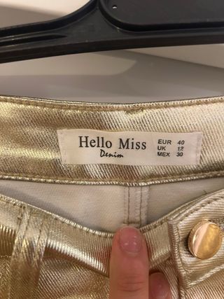 Falda vaquera dorada Hello Miss Talla L