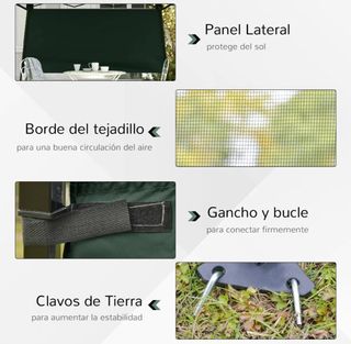 Gazebo pieghevole con parete laterale verde