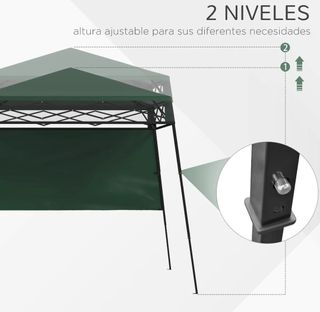 Gazebo pieghevole con parete laterale verde