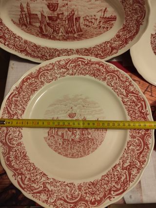 Set 4 porcellana vintage decorazione navi