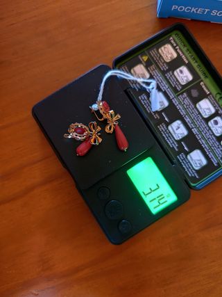 Pendientes Oro 18k con Coral
