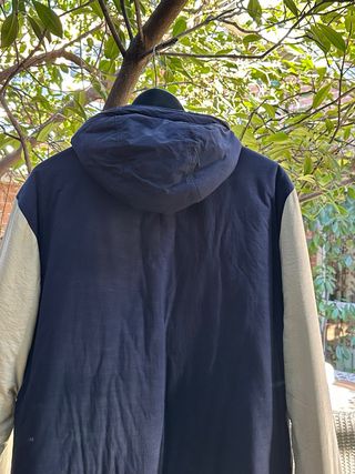Chaqueta Bomber Old Shool Azul mangas POLIPIEL