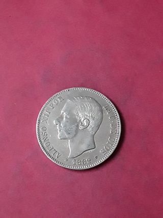 5 PESETAS 1882 PLATA. ALFONSO XII
