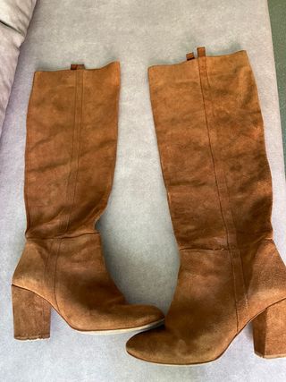 Botas de ante marrones para mujer