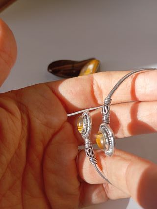 Pulsera Latón Mineral Ojo de Tigre