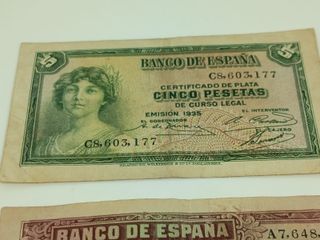 Billetes 5 y 10 Pesetas República España 1935