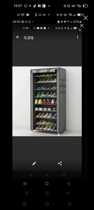 Scarpiera in tessuto grigio