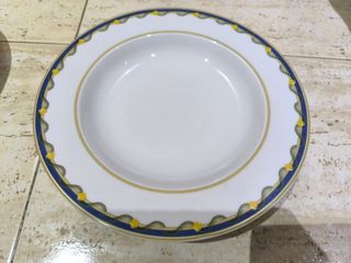 Vajilla de porcelana azul y blanca