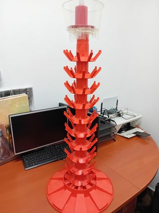 Columna para limpieza de botellas