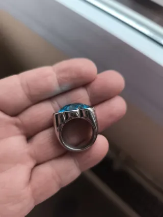 Anillo Tous Oso Azul y Plateado