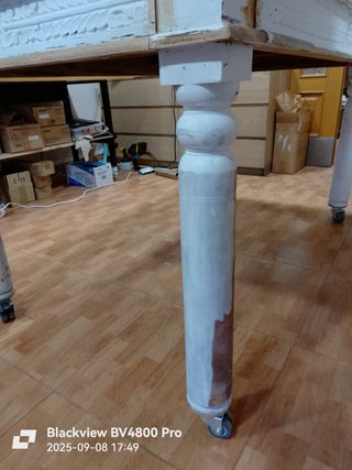 Mesa de madera maciza blanca 150 x 90 cm