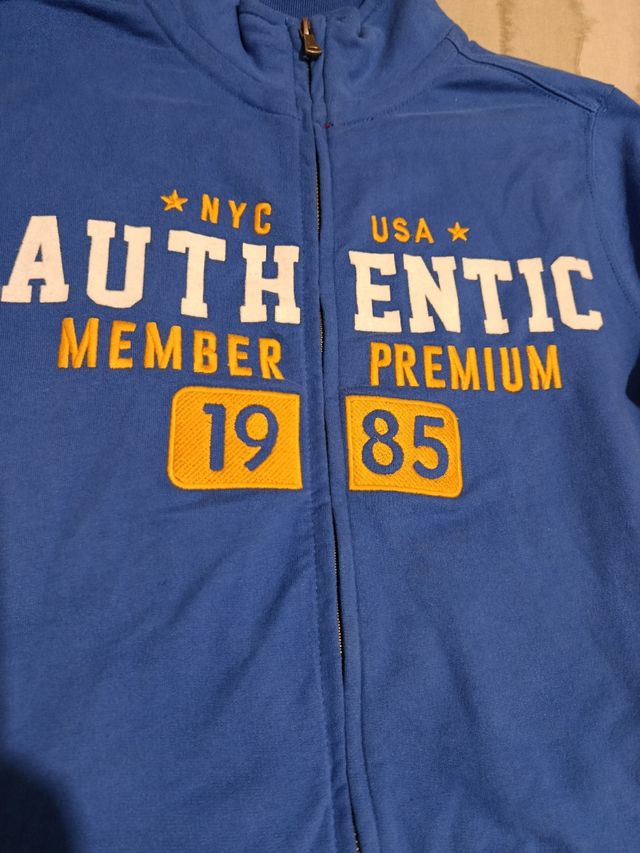 Sudadera hombre azul con cremallera talla S