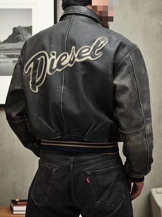 Chaqueta Bomber de Cuero Diesel Vintage Talla M/S