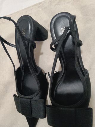 Tacones Zara Negros Talla 37