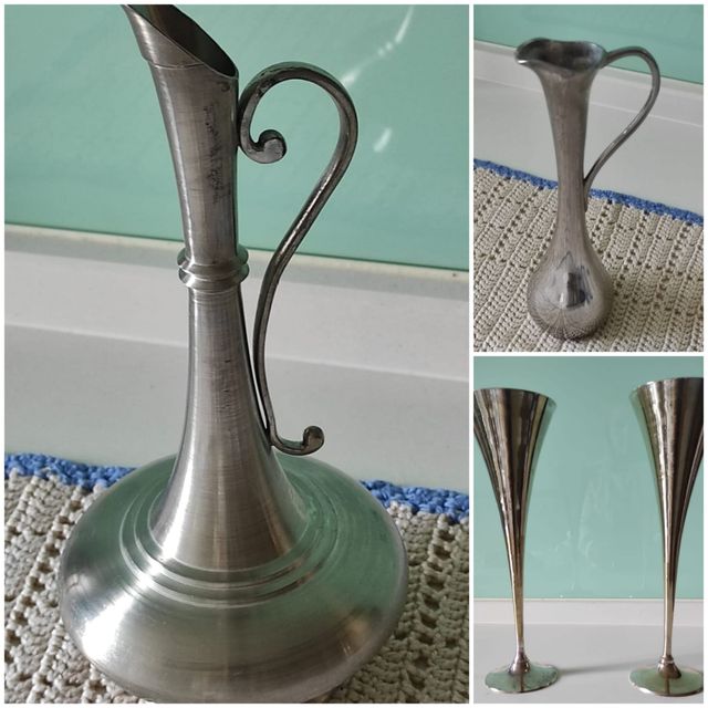 Lote jarrones y copas decorativas, total 5.