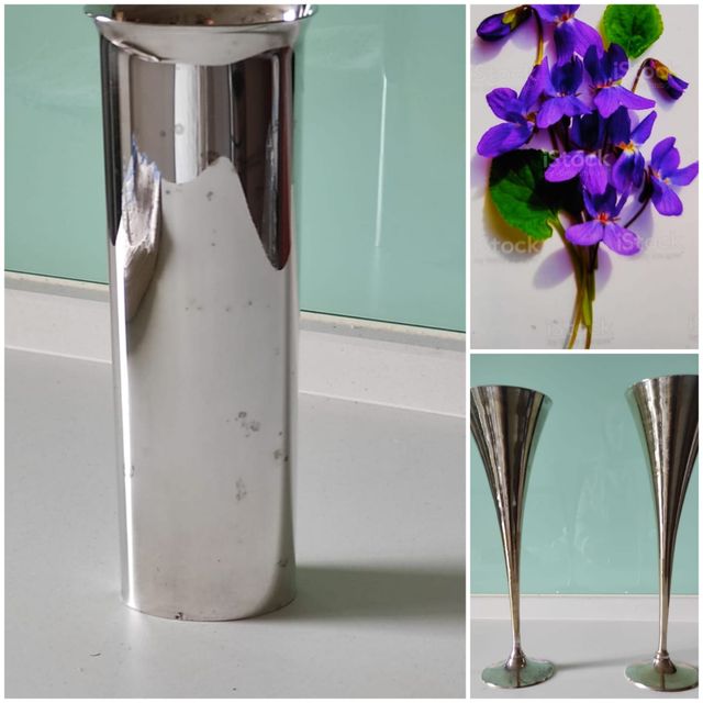 Lote jarrones y copas decorativas, total 5.