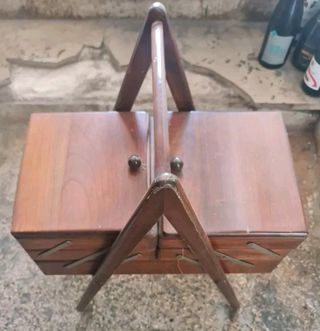 Mobile porta cucito vintage in legno
