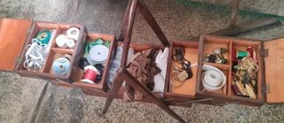 Mobile porta cucito vintage in legno