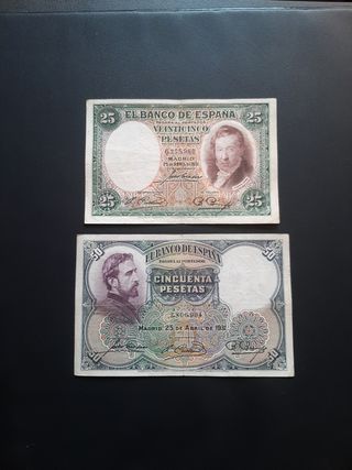 BILLETES ESPAÑOLES DE 1931