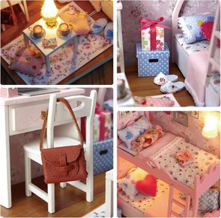 Maqueta puzzle House Room Mod3012 Decoración en Miniatura, DIY Casa con Luces y Accesorios, de Madera DIY Casa de Muñecas, Navidad