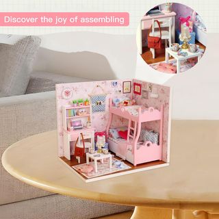 Maqueta puzzle House Room Mod3012 Decoración en Miniatura, DIY Casa con Luces y Accesorios, de Madera DIY Casa de Muñecas, Navidad