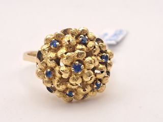 Anillo Oro 18K  Zafiros Azules