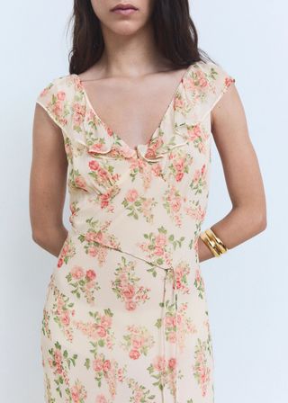 Vestido largo floral Mango talla M