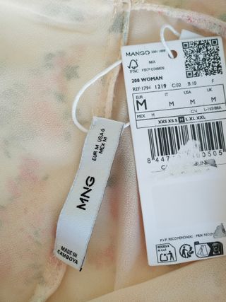 Vestido largo floral Mango talla M