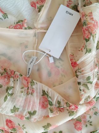 Vestido largo floral Mango talla M