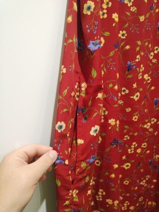 Vestido floral rojo mujer