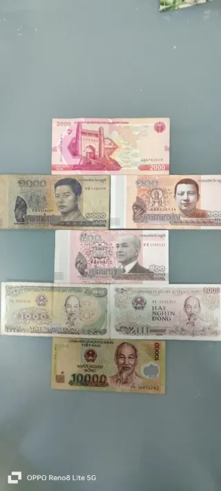 Colección de 7 Billetes Extranjeros