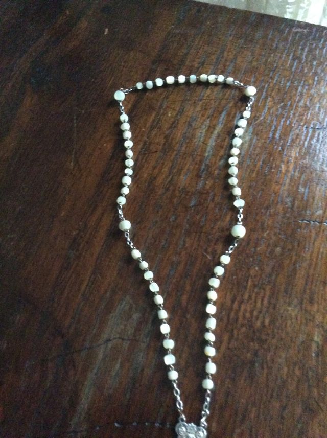 ANTIGUO ROSARIO DE NACAR Y PLATA