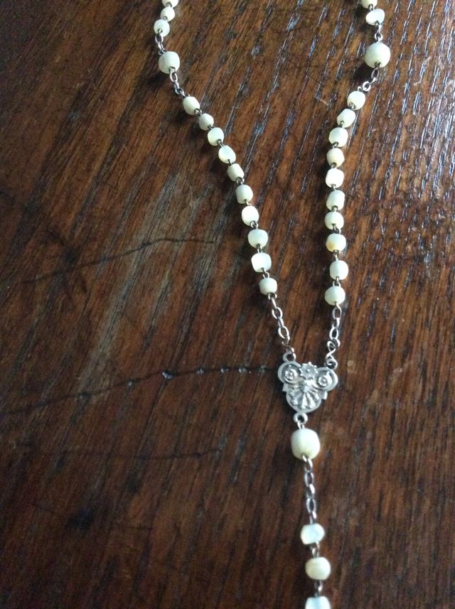 ANTIGUO ROSARIO DE NACAR Y PLATA