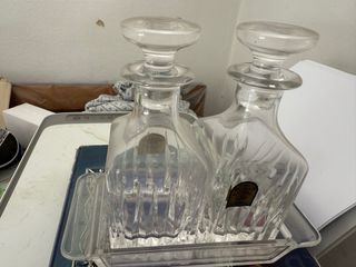 Set 2 Bottigliette Liquore Cristallo Piombato