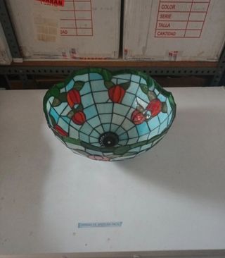 Lámpara Tiffany Cristal y Metal Flores
