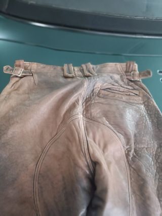 Pantalón de aviador de cuero marrón