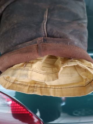 Pantalón de aviador de cuero marrón