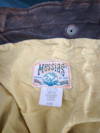 Pantalón de aviador de cuero marrón