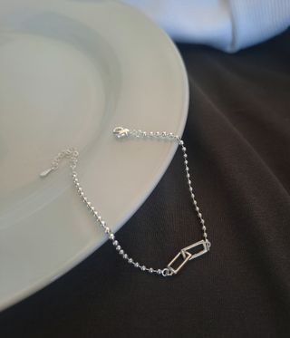 Pulsera de plata con eslabones rectangulares