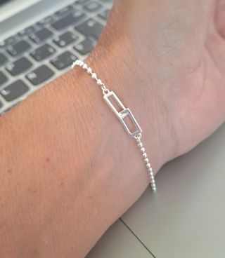 Pulsera de plata con eslabones rectangulares