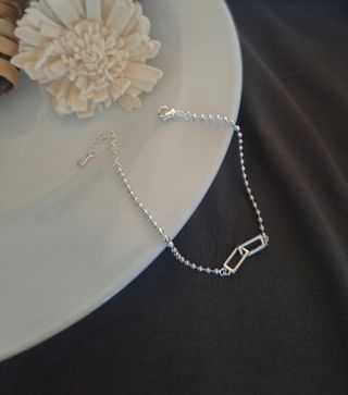 Pulsera de plata con eslabones rectangulares