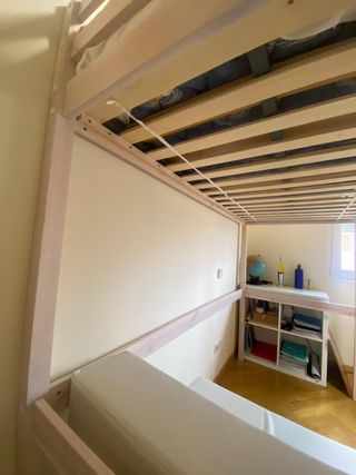 Cama alta de madera 90 cm